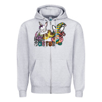 Heather Grey Happy Easter Zipper Hoodie - CowhideDigitalArt