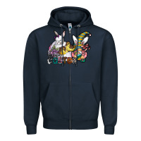 Navy Happy Easter Zipper Hoodie - CowhideDigitalArt