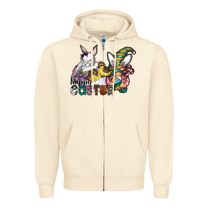 Happy Easter Zipper Hoodie by CowhideDigitalArt | Teevron