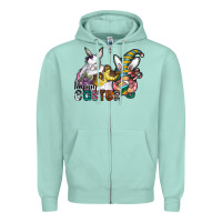 Seafoam Happy Easter Zipper Hoodie - CowhideDigitalArt