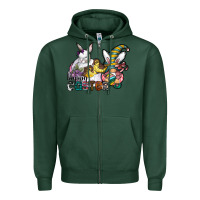 Sports Green Happy Easter Zipper Hoodie - CowhideDigitalArt