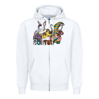 White Happy Easter Zipper Hoodie - CowhideDigitalArt