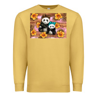 Antique Gold Mama Panda And Baby Panda Premium Sweatshirt - Artiststas
