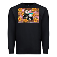 Black Mama Panda And Baby Panda Premium Sweatshirt - Artiststas