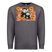 Charcoal Heather Mama Panda And Baby Panda Premium Sweatshirt - Artiststas