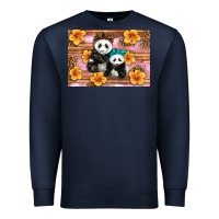 Navy Mama Panda And Baby Panda Premium Sweatshirt - Artiststas