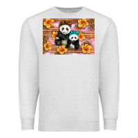 Oatmeal Heather Mama Panda And Baby Panda Premium Sweatshirt - Artiststas