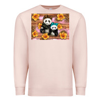 Pale Pink Mama Panda And Baby Panda Premium Sweatshirt - Artiststas