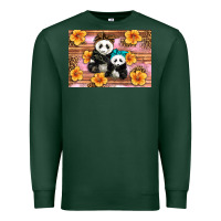 Sports Green Mama Panda And Baby Panda Premium Sweatshirt - Artiststas