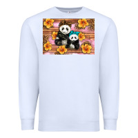 White Mama Panda And Baby Panda Premium Sweatshirt - Artiststas