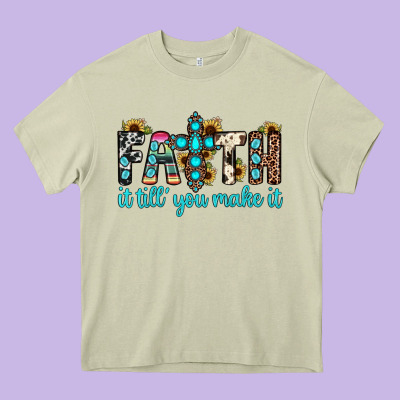 Faith It Till You Make It Heavy Core Tee Designed By Jahusdesignshop
