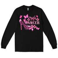 Black Crush Cancer with high heels Cancer Awareness Long Sleeve Tee - HowdyJamesFarm