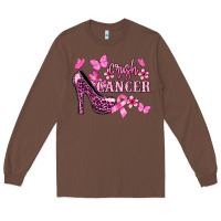 Chestnut Crush Cancer with high heels Cancer Awareness Long Sleeve Tee - HowdyJamesFarm