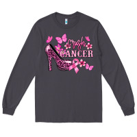 Smoke Crush Cancer with high heels Cancer Awareness Long Sleeve Tee - HowdyJamesFarm