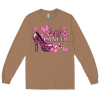 Toasted Coconut Crush Cancer with high heels Cancer Awareness Long Sleeve Tee - HowdyJamesFarm