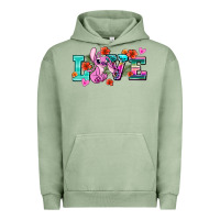 Pigment Oil Green love stitch Urban Hoodie - AdoDesignShop