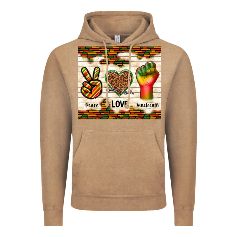 Peace Love Juneteenth Vintage Hoodie by TumblerDesignByShophia | Teevron