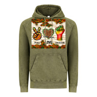 Vintage Olive peace love juneteenth Vintage Hoodie - TumblerDesignByShophia
