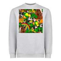 Heather Grey St. Patrick's Day Horse With Balloons Heavyweight Sweatshirt - FaDigitalArtStudio