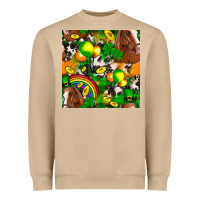 Mushroom St. Patrick's Day Horse With Balloons Heavyweight Sweatshirt - FaDigitalArtStudio