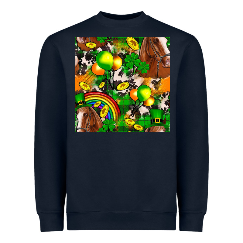 St. Patrick's Day Horse With Balloons Heavyweight Sweatshirt by FaDigitalArtStudio | Teevron