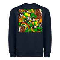 Navy St. Patrick's Day Horse With Balloons Heavyweight Sweatshirt - FaDigitalArtStudio