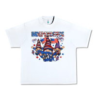 White Independence Day with gnomies Urban Heavy Tee - HowdyJamesFarm