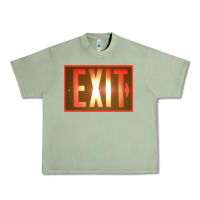 Oil Green exit sign   hippie Urban Heavy Tee - lanVoArt