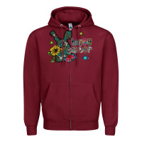 Burgundy Happy Easter Zipper Hoodie - CowhideDigitalArt