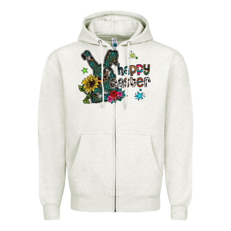 Happy Easter Zipper Hoodie by CowhideDigitalArt | Teevron