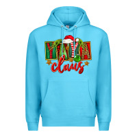 Ocean Blue Christmas Yaya Claus Premium Hoodie - FaDigitalArtStudio