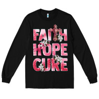 Black faith hope cure breast cancer Long Sleeve Tee - CowGirlArtShop