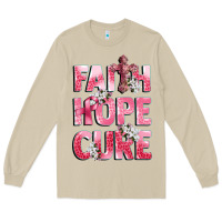 Mushroom faith hope cure breast cancer Long Sleeve Tee - CowGirlArtShop