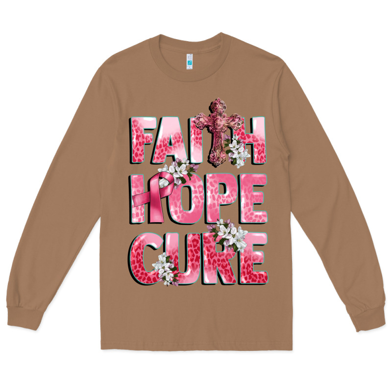 Faith Hope Cure Breast Cancer Long Sleeve Tee by CowGirlArtShop | Teevron