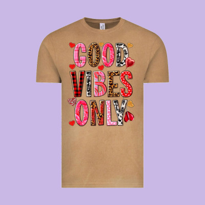 Good Vibes Only Valentine's Day Vintage Tee Designed By Howdyjamesfarm