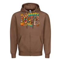 Chestnut Happy Turkey Day Zipper Hoodie - CowhideDigitalArt