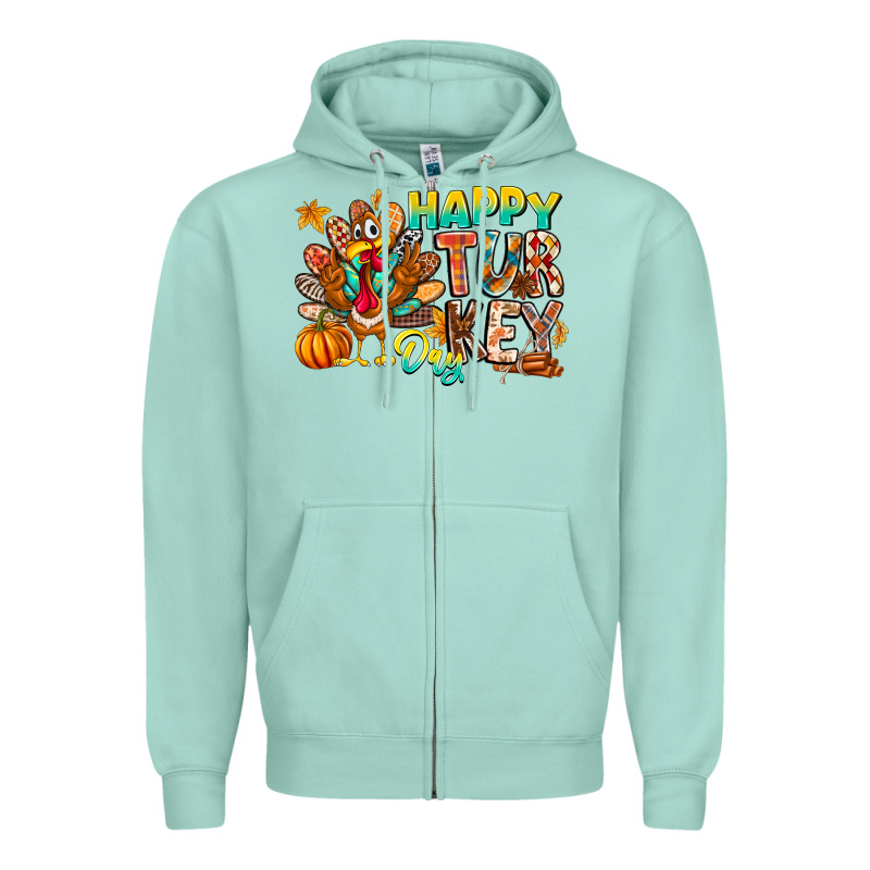 Happy Turkey Day Zipper Hoodie by CowhideDigitalArt | Teevron
