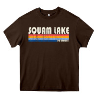 Chocolate Brown Vintage 70S 80S Style Squam Lake Nh Heavy Core Tee - lanVoArt