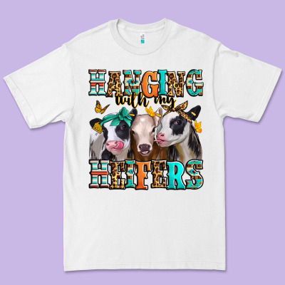 Hanging With My Heifers Premium Tee Designed By Jasminsmagicworld