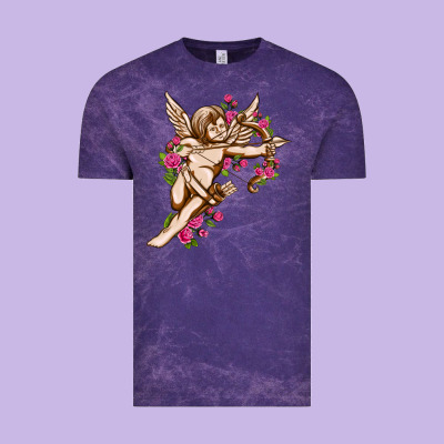 Cupid With Rose Valentine's Day Vintage Tee Designed By Howdyjamesfarm