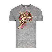 Cloud Rock Cupid with rose Valentine's Day Vintage Tee - HowdyJamesFarm