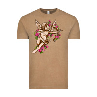 Vintage Coffee Cupid with rose Valentine's Day Vintage Tee - HowdyJamesFarm