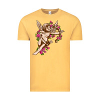 Vintage Mustard Cupid with rose Valentine's Day Vintage Tee - HowdyJamesFarm