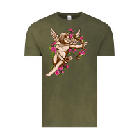 Vintage Olive Cupid with rose Valentine's Day Vintage Tee - HowdyJamesFarm