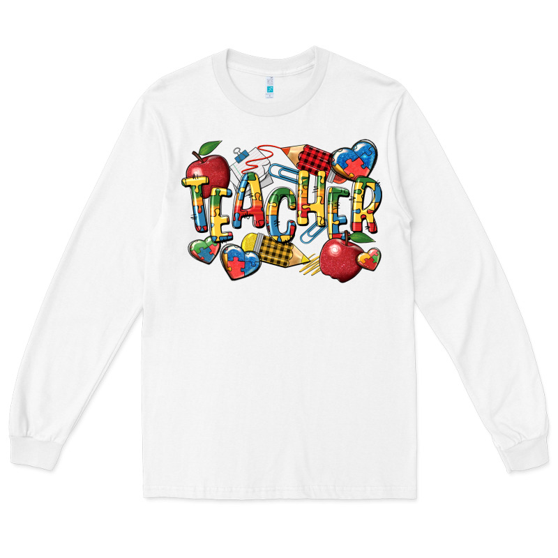 Autism Teacher Long Sleeve Tee by CowGirlArtShop | Teevron
