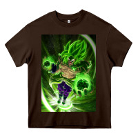 Chocolate Brown legendary broly supersaiyajin poster travel Heavy Core Tee - lanVoArt