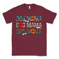 Burgundy dog mama dog mama dog mama Classic Tee - texasbilliewilder