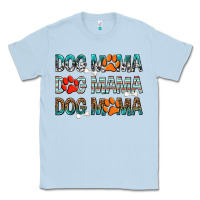 Dusty Blue dog mama dog mama dog mama Classic Tee - texasbilliewilder