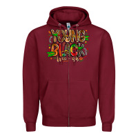 Burgundy young black free ish Zipper Hoodie - CowhideDigitalArt