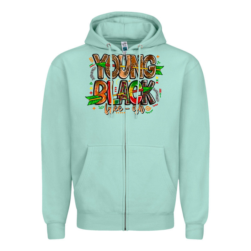 Young Black Free Ish Zipper Hoodie by CowhideDigitalArt | Teevron